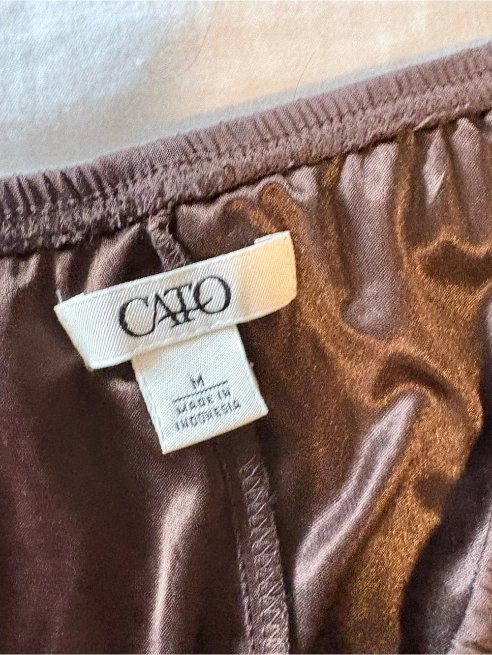 Cato Brown Circle Skirt with Pleated Texture - Picture 4 of 4